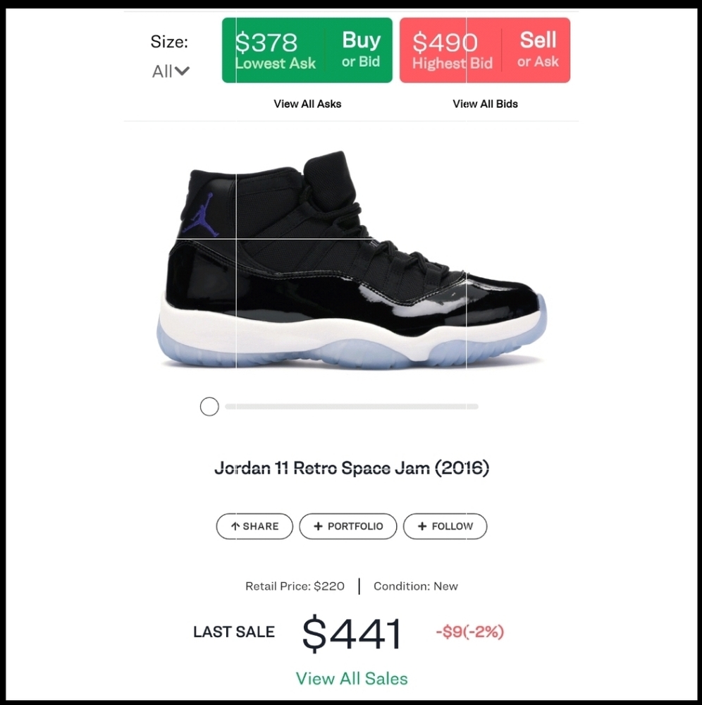 Jordan 11 Retro Space Jam (2016)